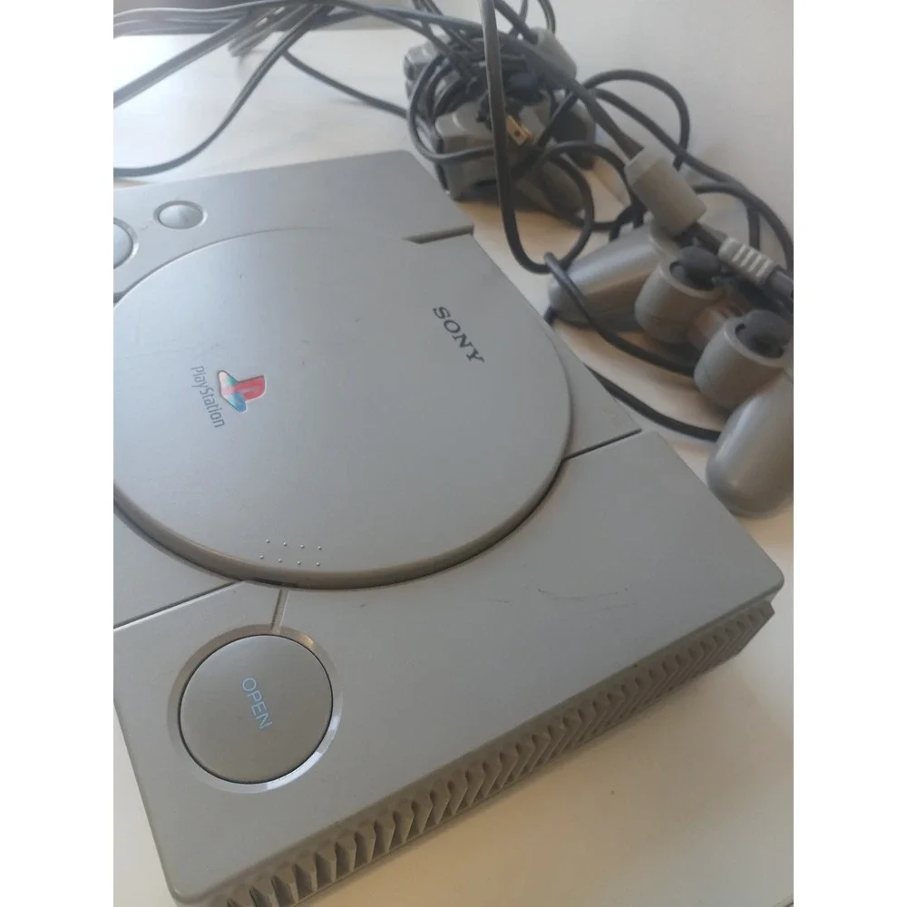 Sony PlayStation 1 Console SCPH-7501 Grey Bundle 2 Controllers Power Cable PS1